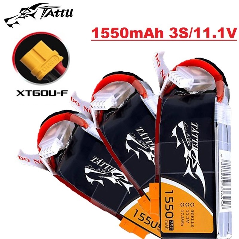 Drone Battery Connector - Tattu 3S 11.1V 1550mAh แบตเตอรี่ Lipo
