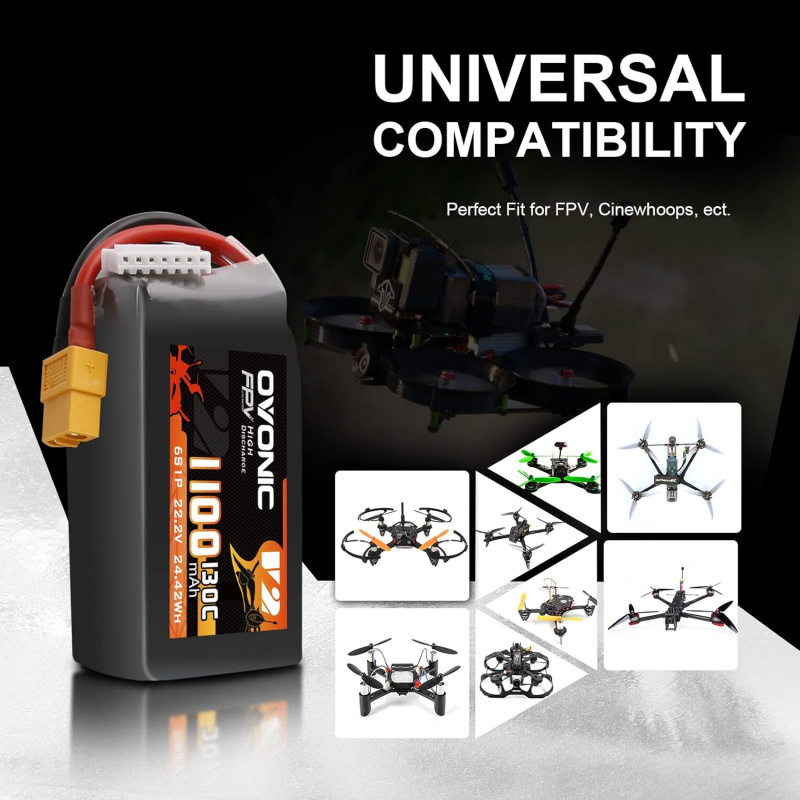 แบตเตอรี่ OVONIC 130C 6S 1100m - Drone Battery 6S บทวิจารณ์และราคา